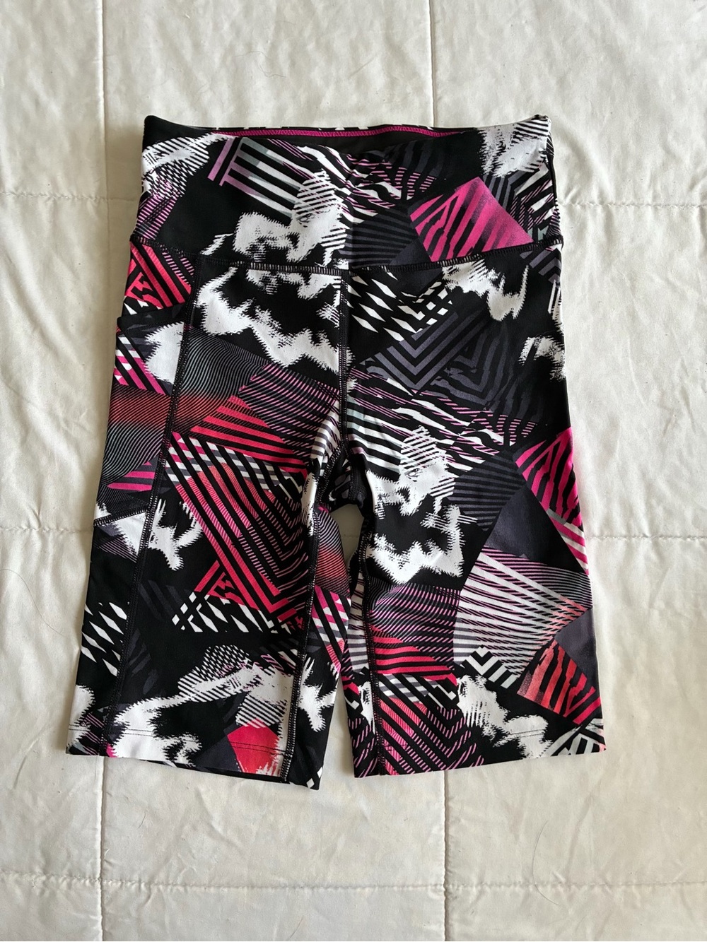 Calvin Klein Black, Pink & White Geometric Bike Shorts